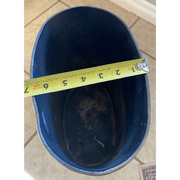 Harvell Metal Trash Can Vintage MCM Horse & Carriage Buggy Green Victorian - Picture 12 of 13